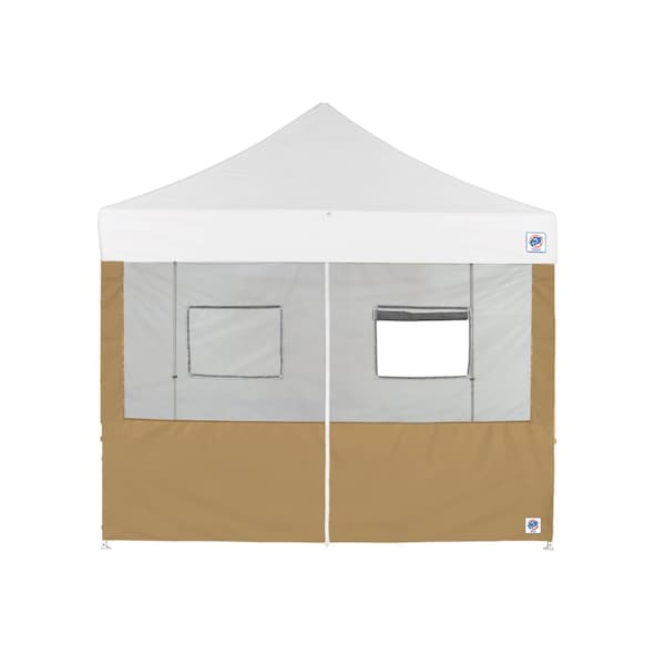 E-Z Up TAA Compliant Food Booth Middle Zipper Sidewall, 10' W x 10' H, Coyote Brown SW3FBFXTM10CB - main